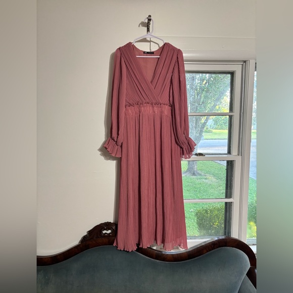 Zara | Dresses | Zara Dusty Rose Midi Dress | Poshmark